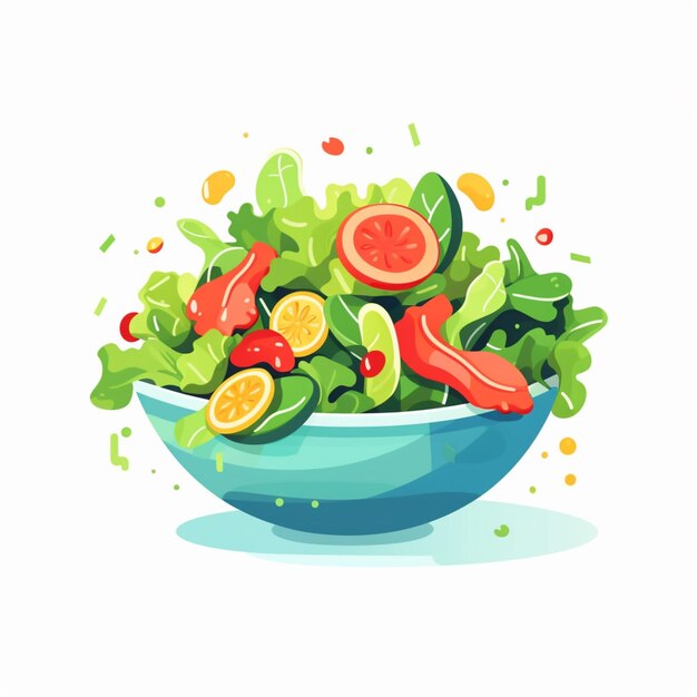 Photo il y a un bol de salade avec des tomates ai génératif