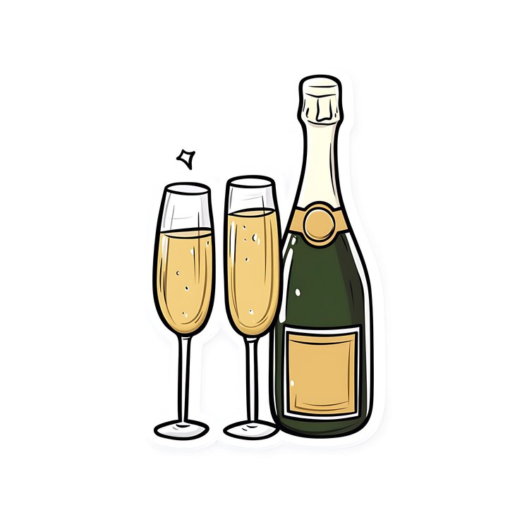 Photo il y a une bouteille de champagne et un verre de vin.