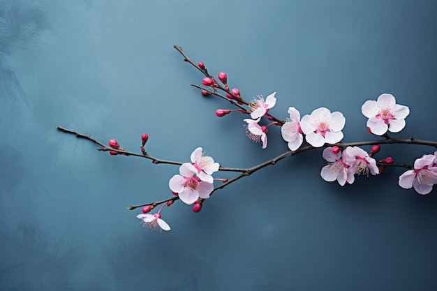 Il y a une branche d'une fleur avec des fleurs roses sur elle.