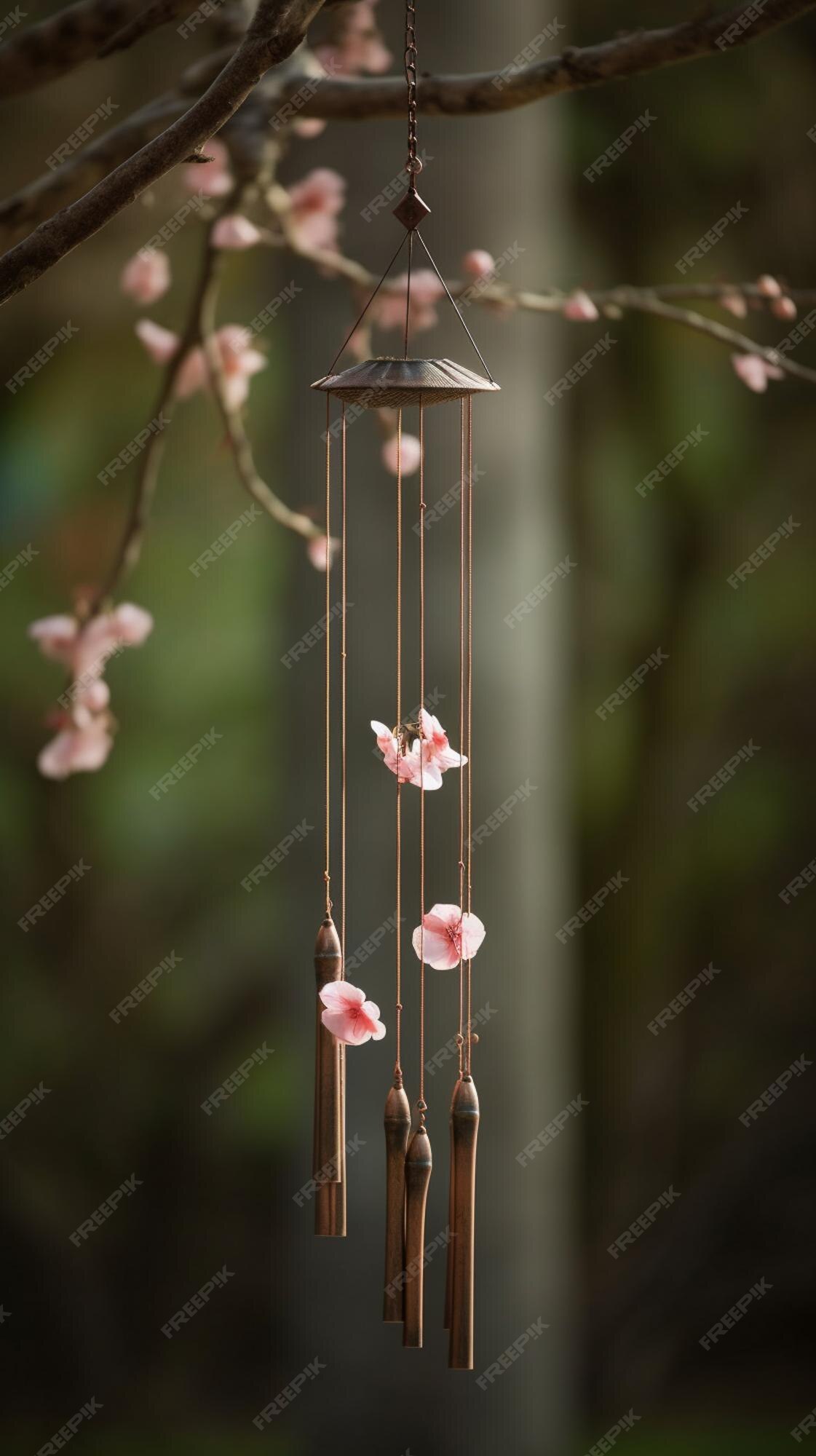 Il Y A Un Carillon éolien Suspendu à Un Arbre Dans La Forêt Ai Générative