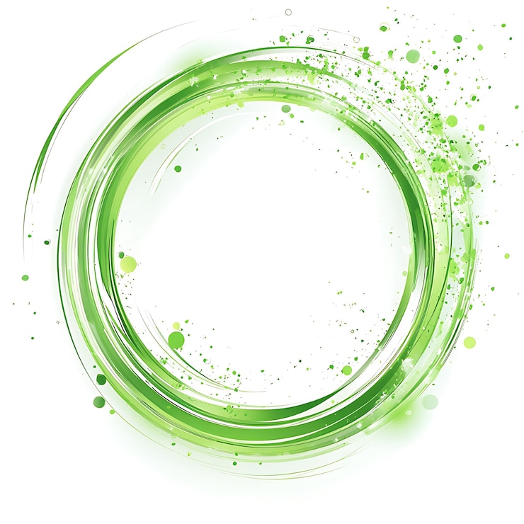 Photo il y a un cercle vert avec beaucoup de taches dessus.