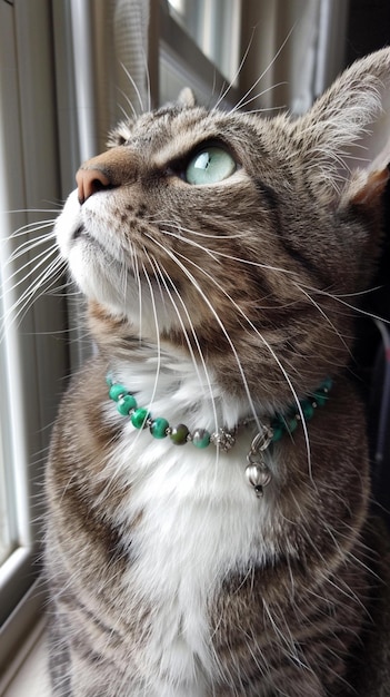 Photo il y a un chat qui regarde par la fenêtre.