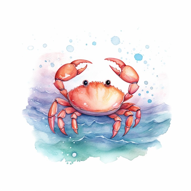 Il y a un crabe qui est assis sur l'eau générative ai