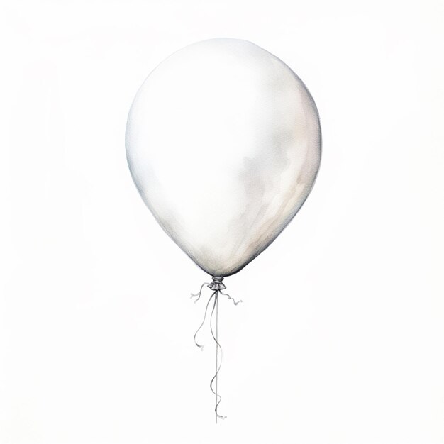 Il y a un dessin d'un ballon blanc avec une chaîne générative ai