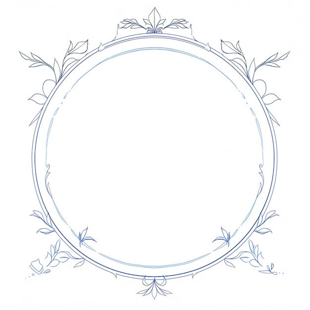 Il y a un dessin d'un cadre circulaire avec des fleurs et des feuilles génératives ai