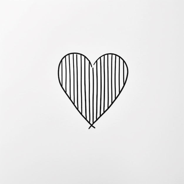 Il y a un dessin d'un cœur avec une ligne mince conception générative ai