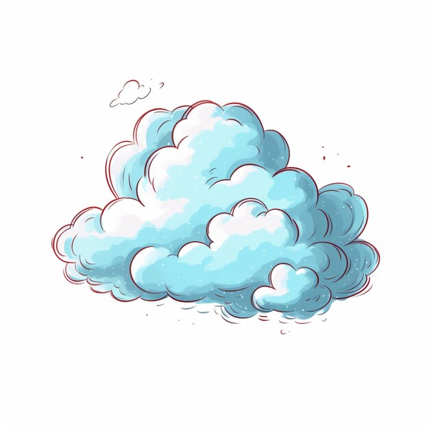 Photo il y a un dessin d'un nuage avec une ligne rouge ai générative