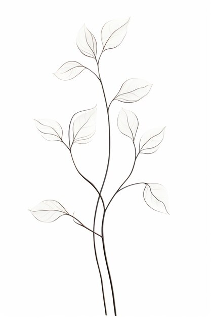 il y a un dessin d'une plante avec des feuilles dessus ai générative