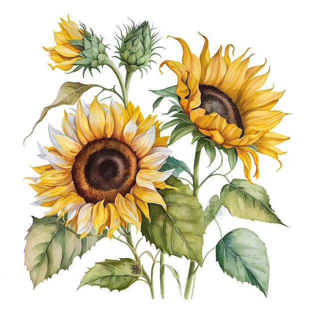 Il y a deux tournesols qui sont à côté de l'autre ai générative