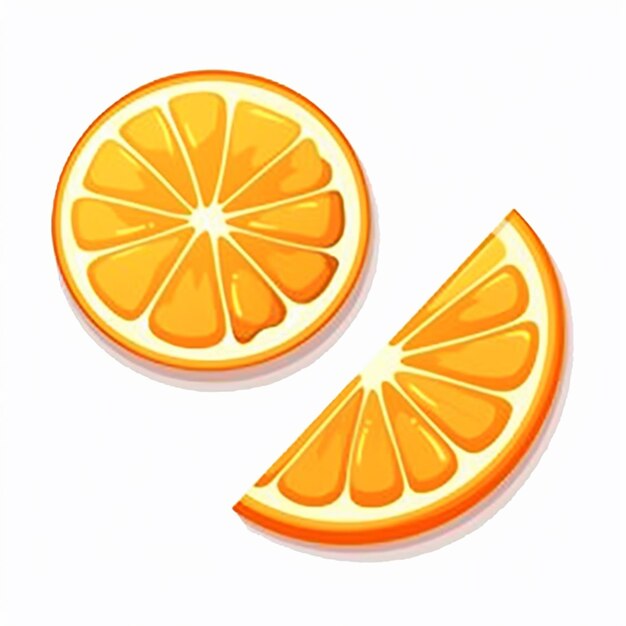Il y a deux tranches d'oranges sur une surface blanche générative ai