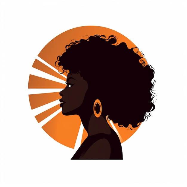 Il y a une femme avec de grands cheveux afro et des boucles d'oreilles génératives ai