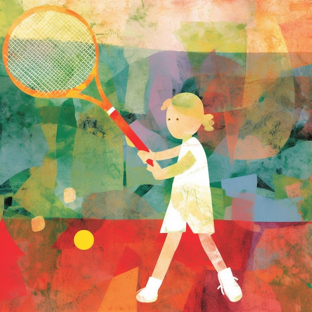 Photo il y a une fille qui joue au tennis sur le terrain.