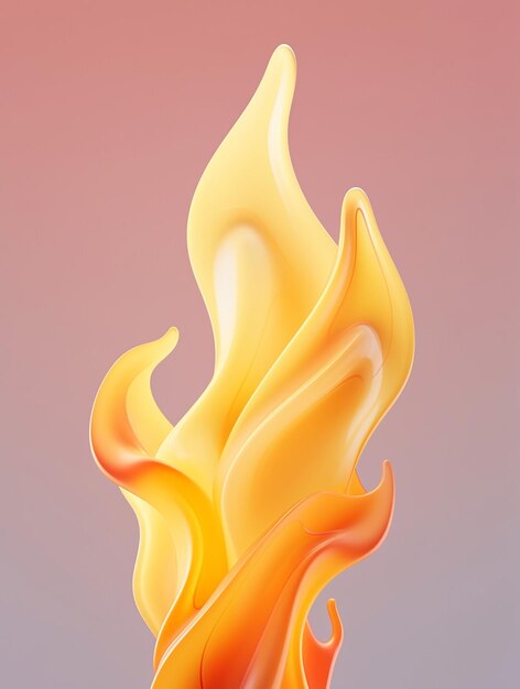 Photo il y a une flamme jaune qui est sur un fond rose génératif ai