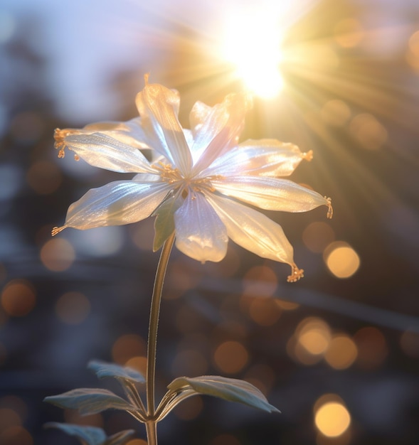 Il y a une fleur qui est au milieu d'un champ génératif ai