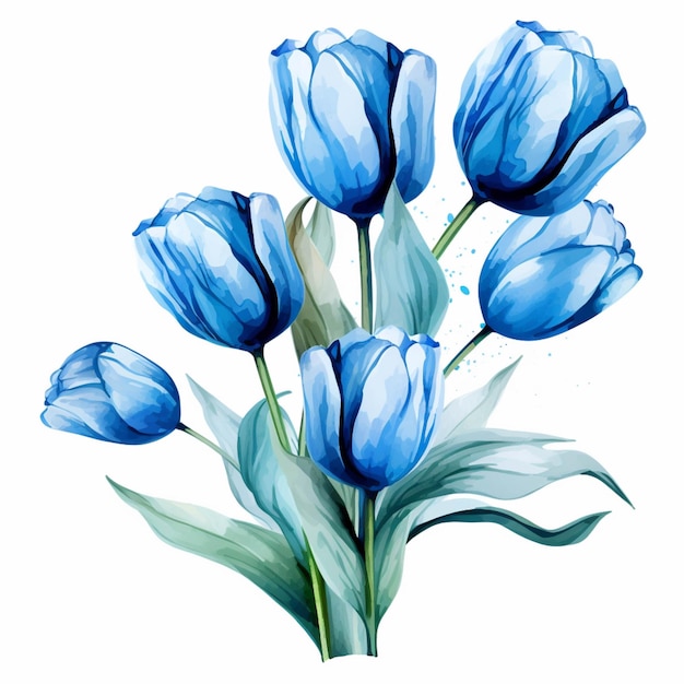 Il y a des fleurs bleues qui sont sur un fond blanc ai générative