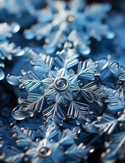 Photo il y a un flocon de neige posé sur une table ai générative