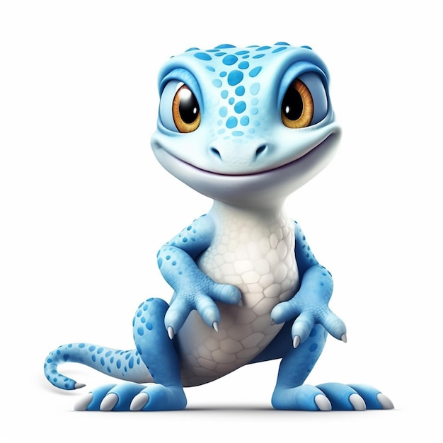 Il y a un geckole bleu et blanc avec de grands yeux ai génératif