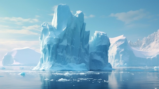 Il y a un gros iceberg au milieu de l'océan, IA générative