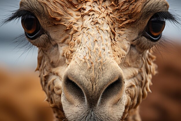 Photo il y a un gros plan d'un visage de girafe avec des cheveux mouillés.