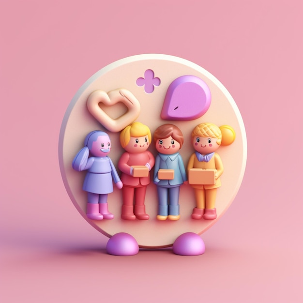 Il y a un groupe de petites figurines de personnes debout ensemble générative ai