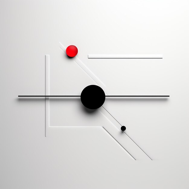 Photo il y a une horloge avec une balle rouge et un point noir.