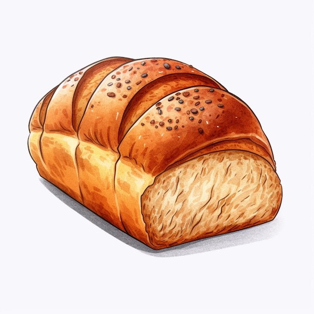 Il y a une miche de pain avec des graines dessus.