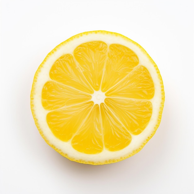 Photo il y a la moitié d'un citron sur une surface blanche générative ai