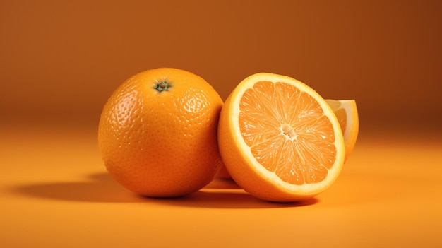 Il y a la moitié d'une orange et la moitié dune orange générative ai