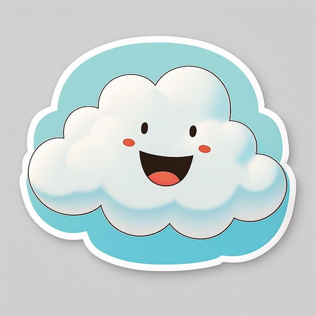 il y a un nuage avec un visage souriant dessus ai générative