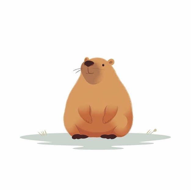 Il y a un ours de dessin animé assis sur le sol avec les yeux fermés.