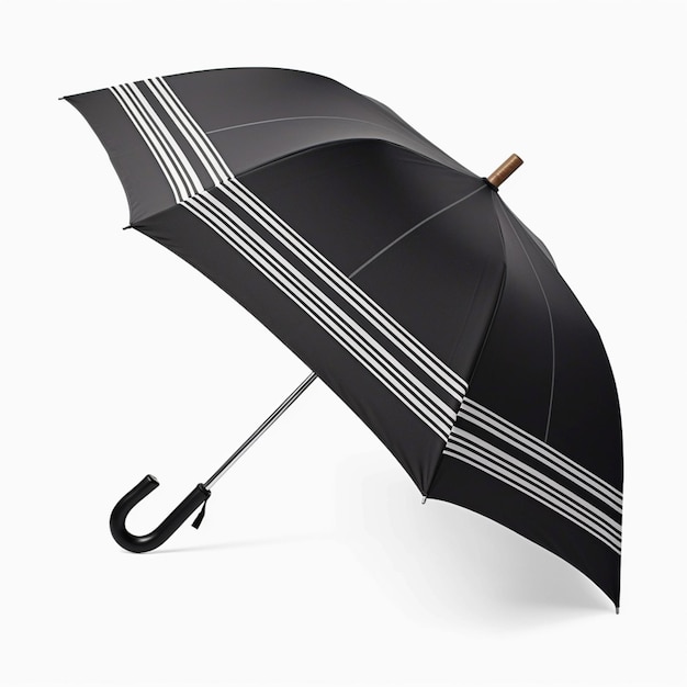 il y a un parapluie noir avec une bande blanche dessus ai générative