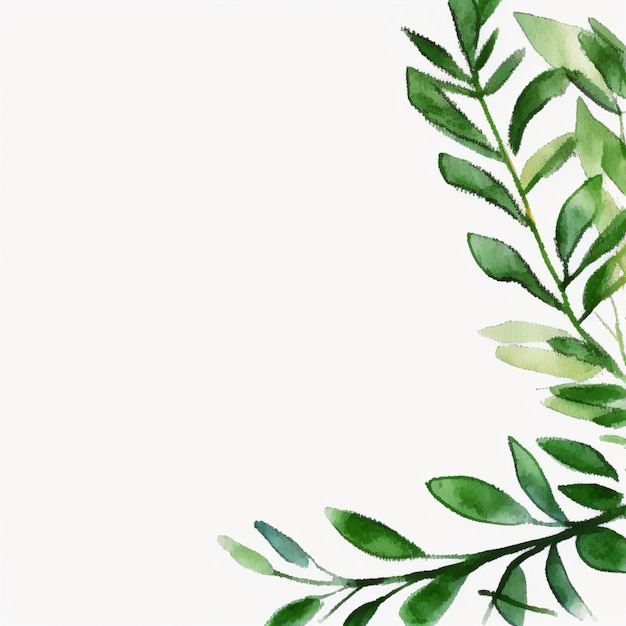 Il y a une peinture à l'aquarelle d'une plante verte avec des feuilles génératives ai