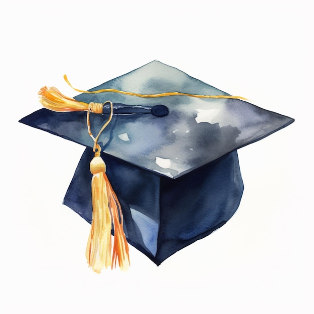 Il y a une peinture d'une casquette de graduation avec un tassel génératif ai