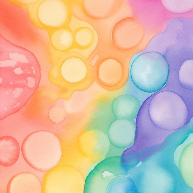 Il y a une peinture d'un groupe de bulles sur une surface colorée générative ai