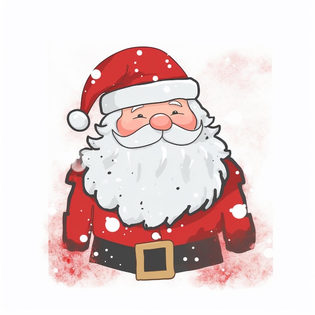 il y a un père Noël de dessin animé avec une barbe et un chapeau rouge ai générative