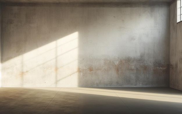 il y a une pièce avec un mur et une fenêtre avec une lumière entrant en IA générative