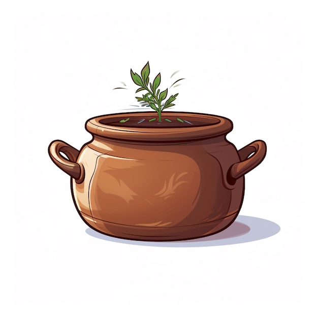 il y a un pot avec une plante qui en sort IA générative