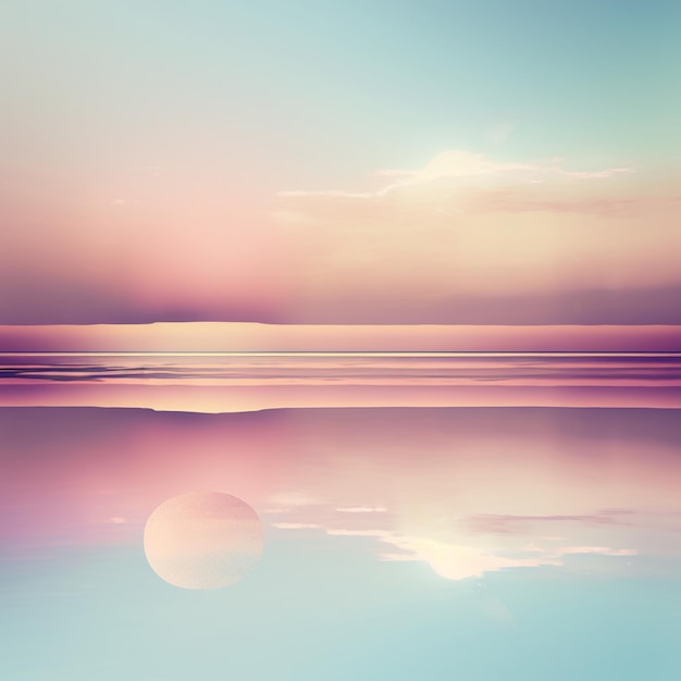 Photo il y a un reflet d'un coucher de soleil sur l'eau générative ai