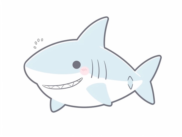 il y a un requin de dessin animé avec un sourire sur son visage ai génératif