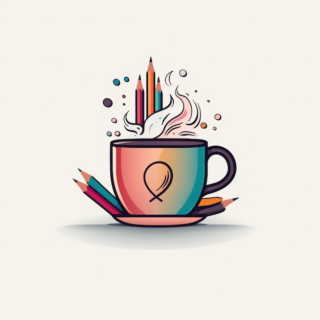 il y a une tasse de café avec un coeur dessiné dessus ai générative