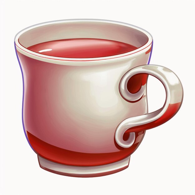 Photo il y a une tasse de thé avec une poignée rouge dessus.