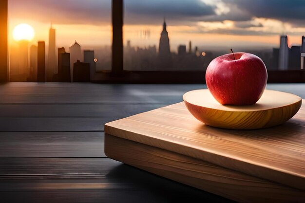 Il y a des tranches de pommes sur la table réalistes