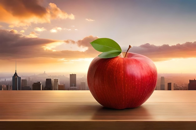 Il y a des tranches de pommes sur la table réalistes