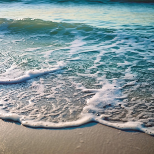 Photo il y a une vague qui arrive sur le rivage de la plage.