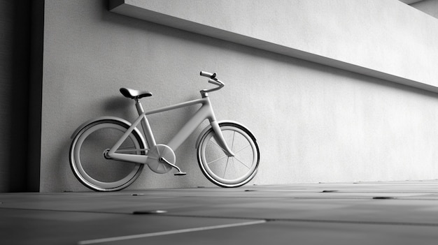 Il y a un vélo appuyé contre un mur dans un bâtiment génératif ai