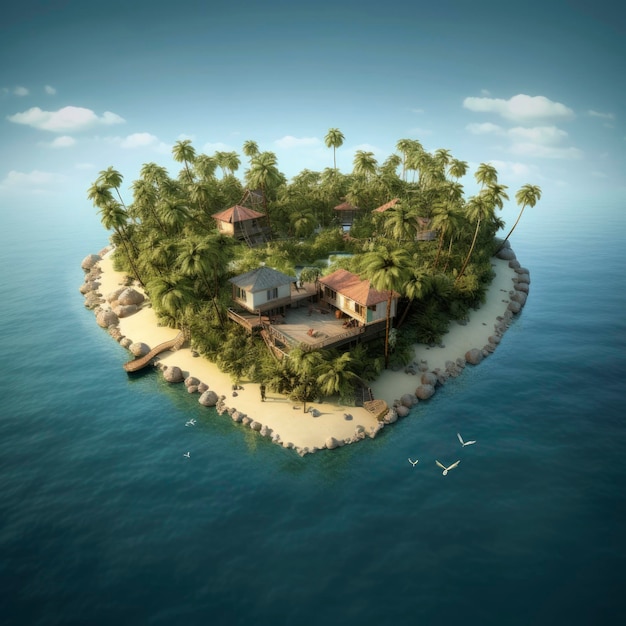 Île en forme de coeur