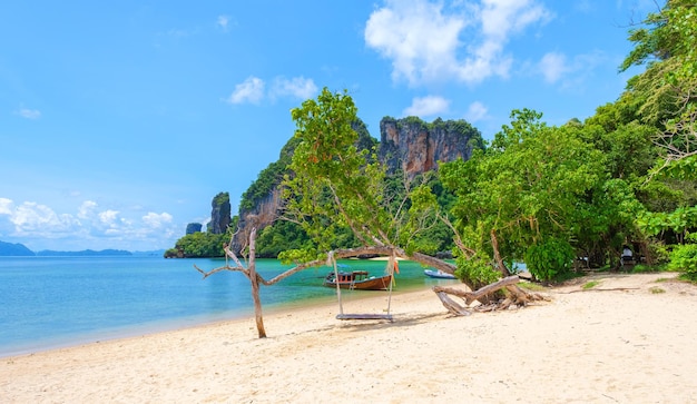 L'île de Koh Phakbia est près de Koh Hong Krabi, une belle plage de sable blanc à Krabi, en Thaïlande.