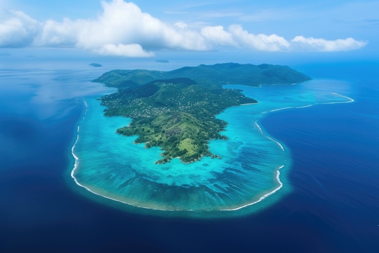 Photo l'île de mahe et le parc marin de sainte anne aux seychelles, en afrique