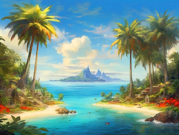 Une île tropicale paradisiaque