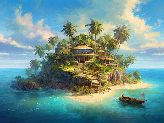 Photo une île tropicale paradisiaque